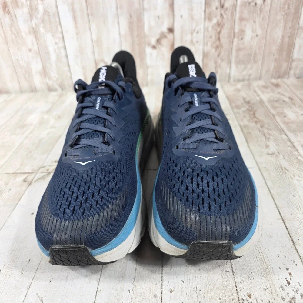 Hoka One One Clifton 7 Mens 9.5 Running Shoes Moonlit Ocean Blue 1110508 MOAN